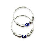 925 Sterling Silver Child Kara in One Blue Evil-Eye Design